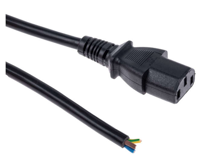 LEAD IEC-SOCKET TO O/END 15M BLACK 3x1.5mm 10A IEC-0E1.5x3BKL15M
