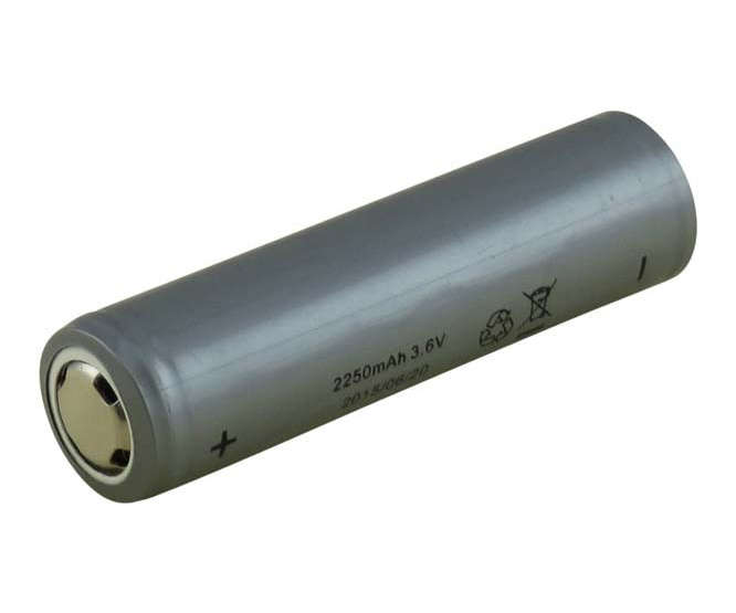 RECHARGEABLE LI-ION BATTERY 3V6 2,500mAHr 65x18 INR18650-25HW