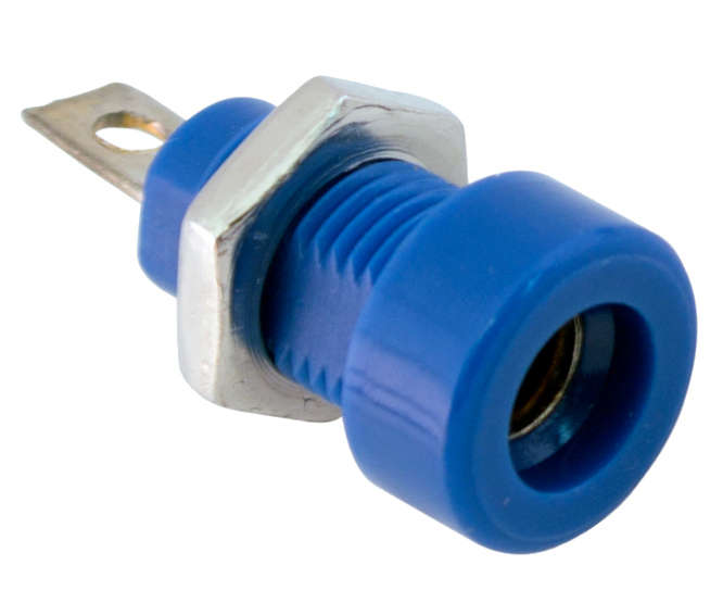 SOCKET BANANA 4mm BLUE SOLDER K214-BLUE