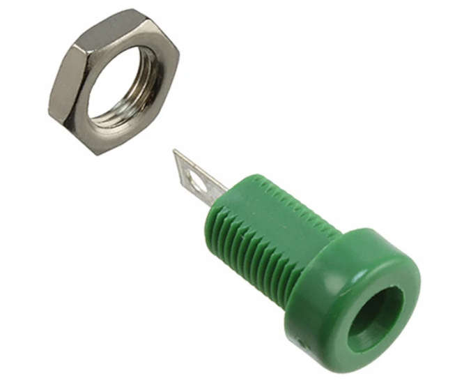 SOCKET BANANA 4mm GREEN SOLDER K214-GREEN