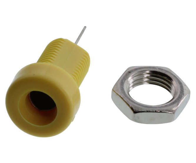 SOCKET BANANA 4mm YELLOW SOLDER K214-YELLOW