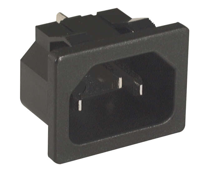 C14 IEC PLUG PRESS FIT SOLDER TERMINALS BX-120-A01