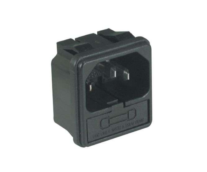 C14 IEC PLUG & FUSE HOLDER PRESS FIT K24132