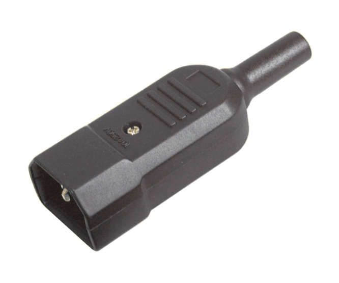 C14 IEC PLUG IN-LINE 10A 250AC W/SLEEVE K2416