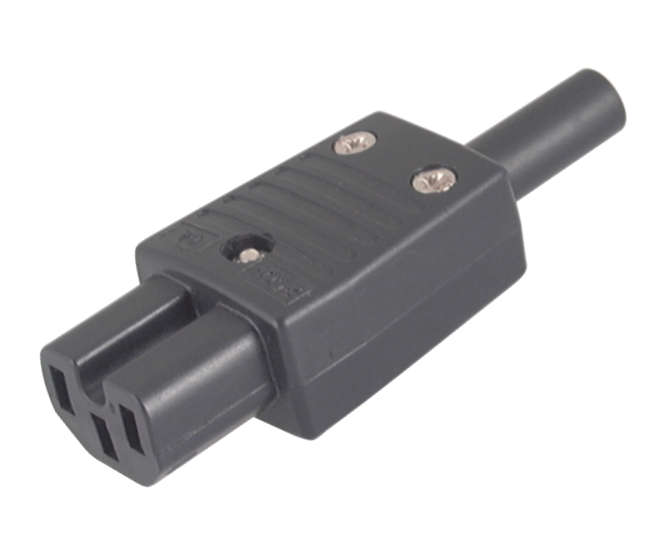 C15 IEC SOCKET IN-LINE RE-WIRE KEYED TYPE  K24166