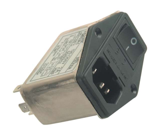 EMI/EMC MAINS IEC FILTER 6A WITH SWITCH & FUSE HOLDER YQ06A1 / K24205D