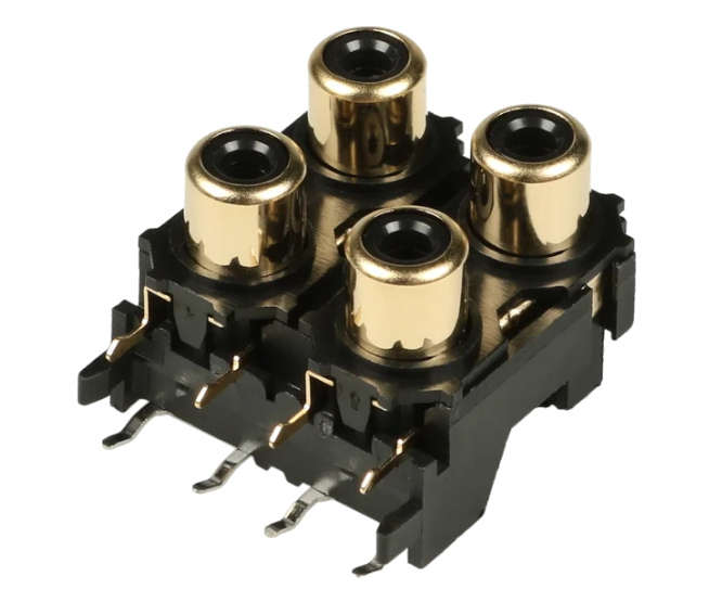 SOCKET RCA 4P VERTICAL PCB GOLD PL.ATED K2761XZ