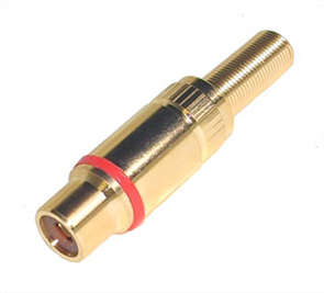 SOCKET RCA IN-LINE METAL GOLD RD K29440-RED