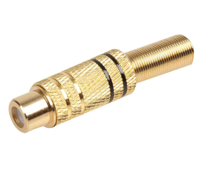 SOCKET RCA IN-LINE METAL GOLD BK K29444BK (5/6mm)