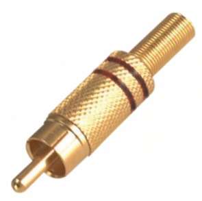 PLUG RCA IN-LINE GOLD-METAL BK K29522BK-5MM