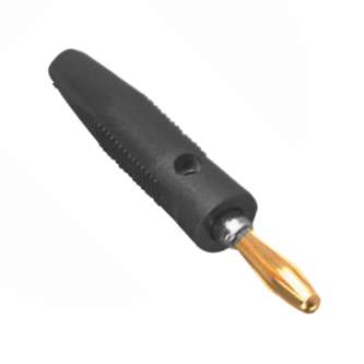 PLUG BANANA 4mm BLK RND RUBBER K29605-BK