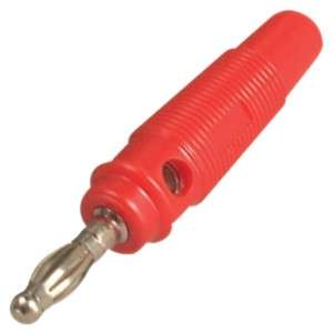 PLUG BANANA 4mm RED RND RUBBER K296097-RD