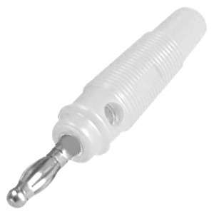 PLUG BANANA 4mm WHT RND RUBBER K296097-WHITE