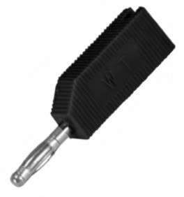 PLUG BANANA 4mm BLK REC STACK  K296100-BK