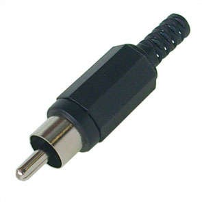 PLUG RCA STR BLACK W/SLEEVE K312A-BK