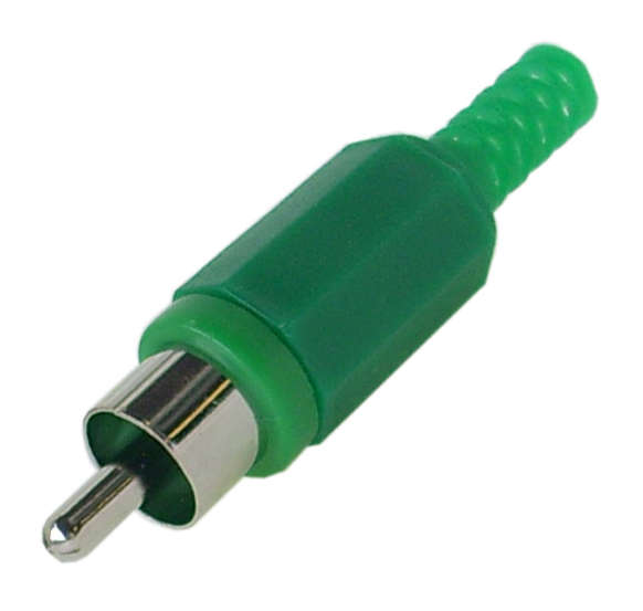 PLUG RCA STR GREEN W/SLEEVE  K312A-GR