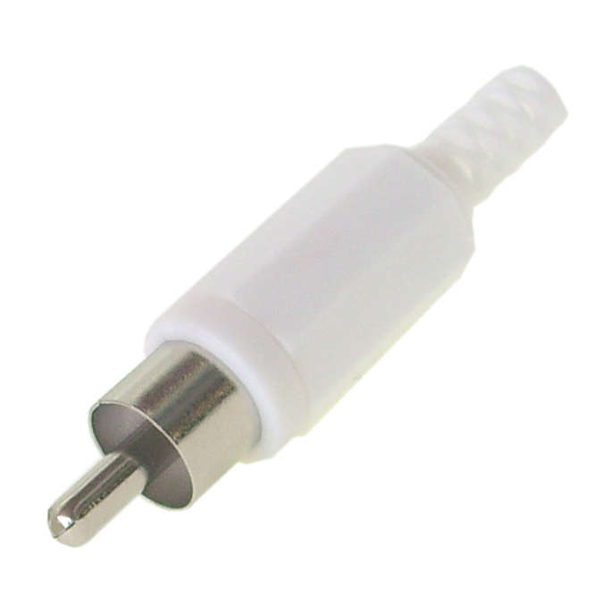 PLUG RCA STR WHITE W/SLEEVE  K312A-WHITE