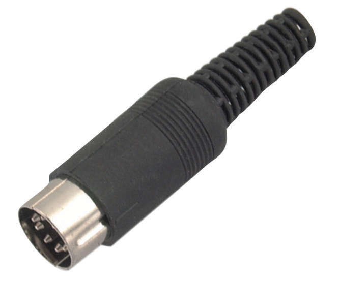 PLUG DIN IN-LINE 5P 180D BLACK 05MSOL1