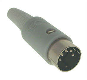 PLUG DIN IN-LINE 5P GY  K3161C-GREY (LIGHT)