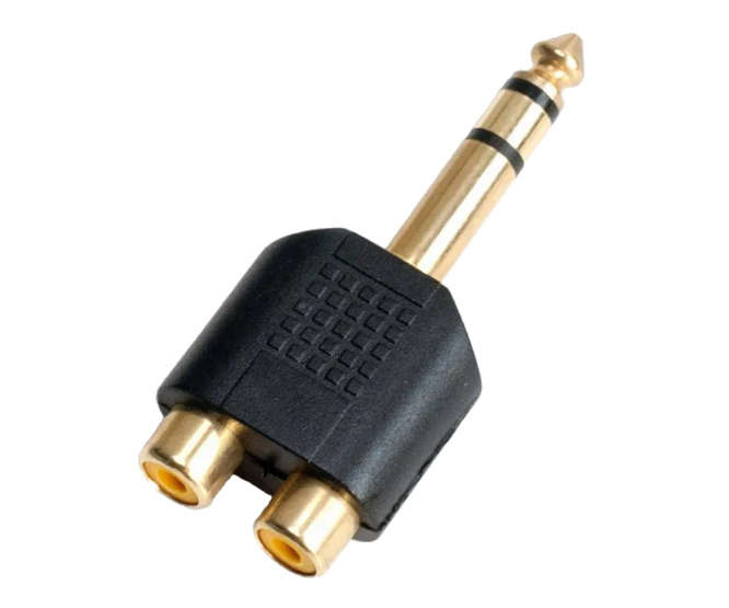 ADAPTER 6.3mm PLUG STEREO - 2xRCA SOCKET K326011