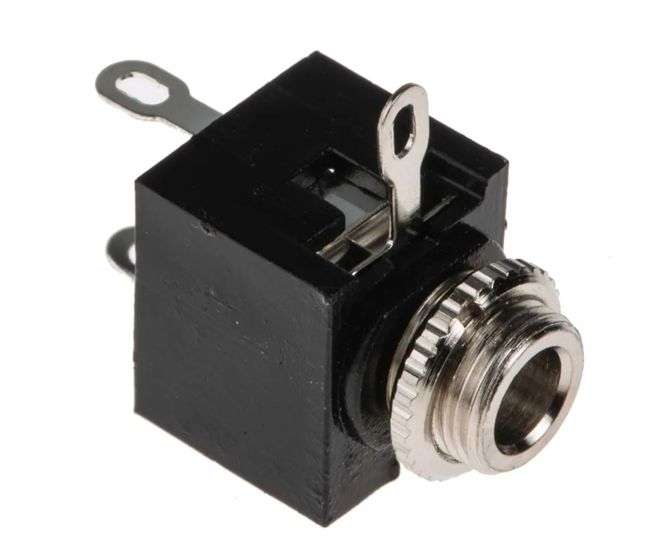 3.5mm MONO PANEL MOUNT SOCKET OC TYPE BLACK K3636