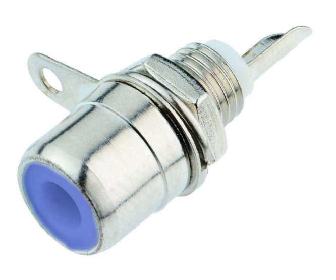 SOCKET RCA P/MNT NICKEL BLUE K365-BL