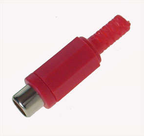 SOCKET RCA I/L RED W/SLEEVE K366A-RD