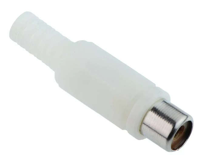 SOCKET RCA I/L WHITE W/SLV K366A-WT
