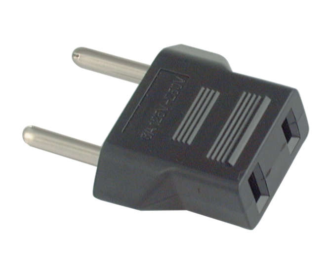 ADAPTOR EU-USA 2PIN ROUND PINS TO FLAT SOCKET  K3761