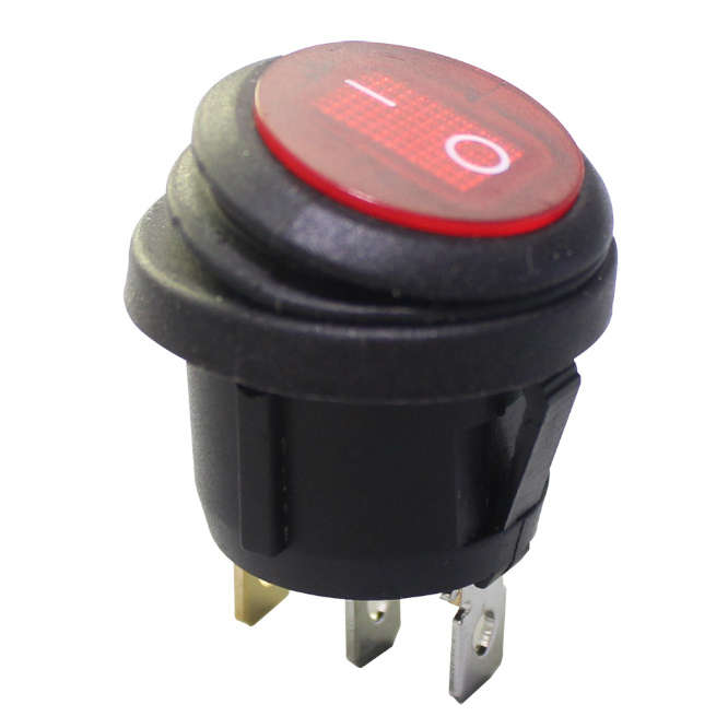 ROUND ROCKER SWITCH 240VAC 10A RD SPST ILLUMINATED KCD1-5-101NW