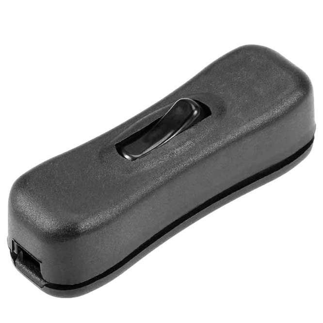 ROCKER SWITCH IN-LINE 2A LAMP BLACK KCD5-304-BLACK