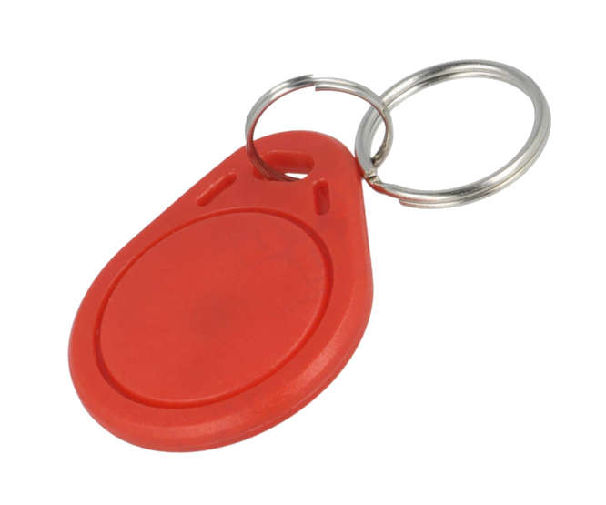 KEYCHAIN / FOB RFID TAG TK4100 125KHz RED 32x40mm KF-TK4100-125KHz