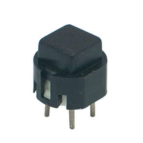 PCB TACTILE SWITCH SPST 0.1A BLACK SQUARE HEAD 240121