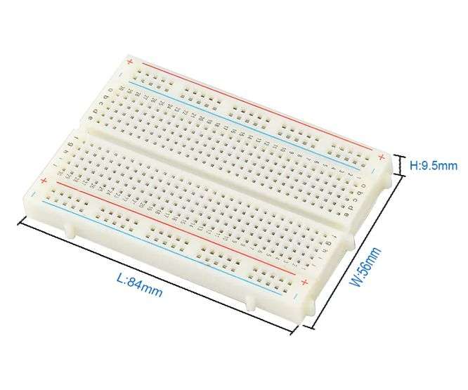 400 HOLES MINI BREADBOARD 84x56x9.5mm KS0331