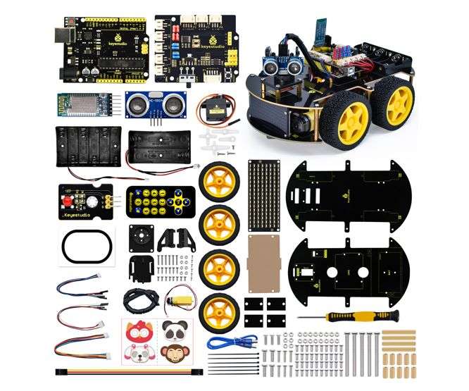 4WD ROBOT CAR KIT FOR ARDUINO IDE WITH UN0 BOARD KS0559