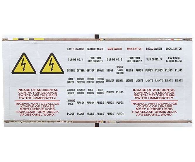 LABEL FOR DB BOARD BREAKERS 95X218MM  LB-DB-LABEL