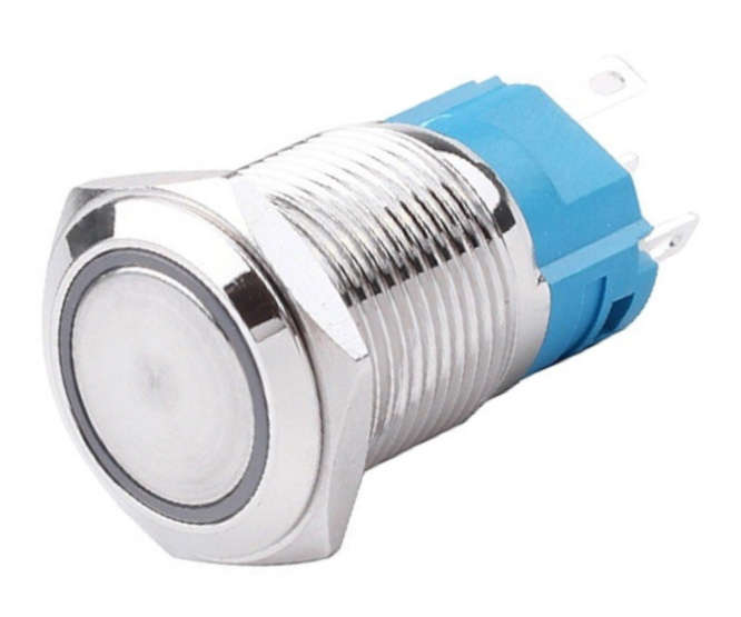PUSH BUTTON SWITCH 1xNO/NC SPDT 5A 12V M22 D=25 L=35 LATCHING YELLOW LAS3-22F-W11EL-YL