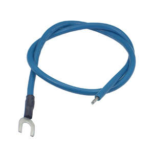 LEAD FORK TERM - 4mm 30CM BLUE LEAD-FORK-BL