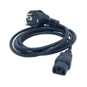 C13 SOCKET - SCHUKO R/A PLUG-IEC - 1.8M BLACK PC-3SHCIC13BK1.8