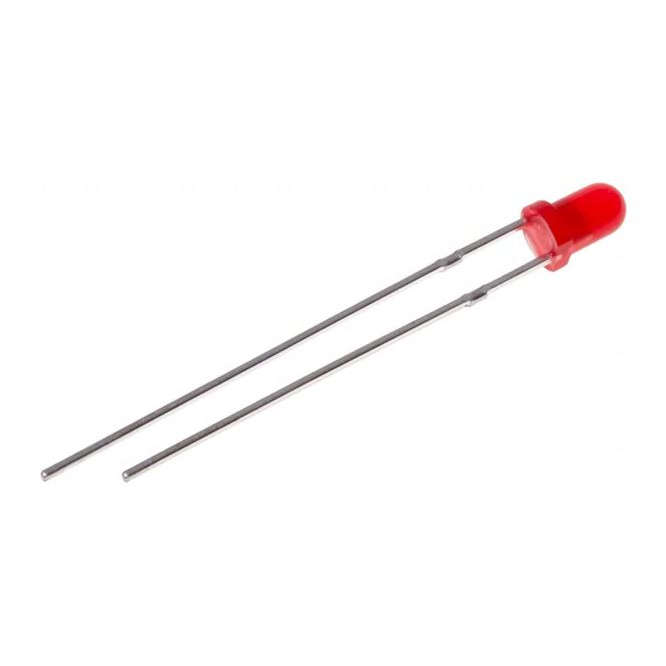 LED 3mm DIFUSED-RED LOW CURRENT 2mA 400mcd 625nm 50D LR3R-L/C