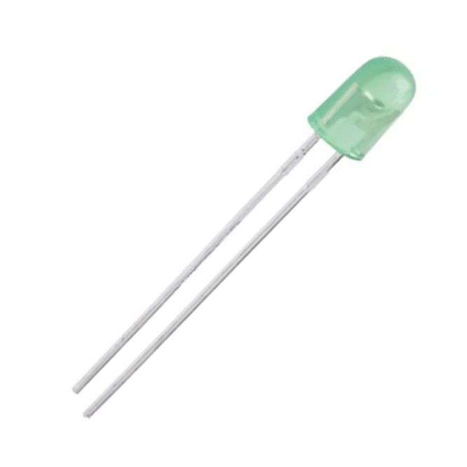 LED 5mm GREEN DIFFUSE ROUND FLANGELESS 600mcd 190687