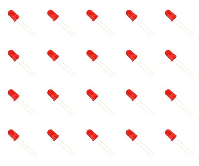LED 5mm DIFFUSED RED ROUND 700mcd 625nm 90D - 1K/BAG SP1012022-22