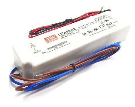 PSU ENC LED C.V. I=220 O=12V 5A  LPV-60-12
