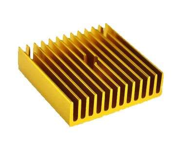 HEATSINK 40x40x11 GOLD COLOUR PLATED 200911
