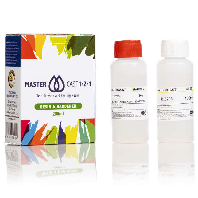 CLEAR ART CASTING RESIN EPOXY + HARDNER - 200mL - SA SALES ONLY MASTERCAST 1-2-1