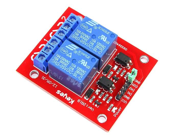 2-CH RELAY BOARD 5V COIL, 10A@220VAC  MD0002-5VDC