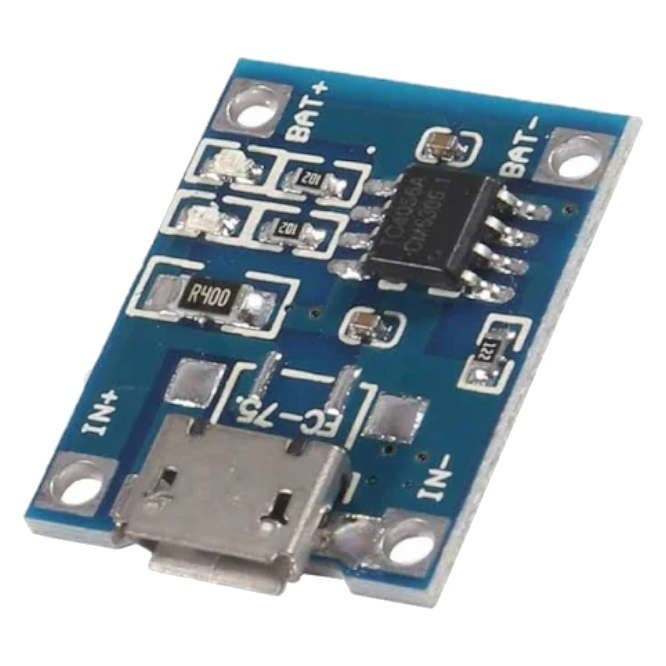 MICRO-B USB SOCKET LITHIUM 18650 BATTERY CHARGER 1A MD0437