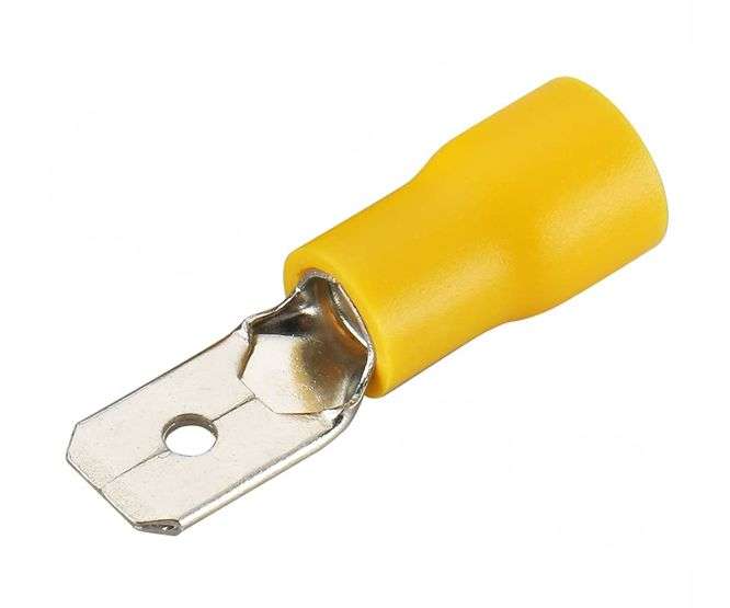 TERMINAL PRE-INS YELLOW 6.3mm MALE MDD 5.5-250