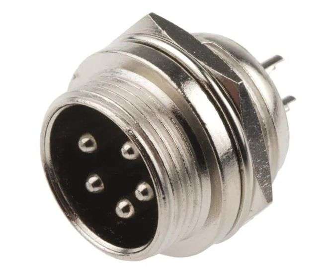 M13 5W MINI MIC PANEL MOUNT PLUG GX12-5P