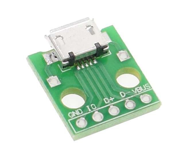 MICRO USB TYPE-B TO PCB BREAKOUT BOARD 5P MICRO-5P-DIP